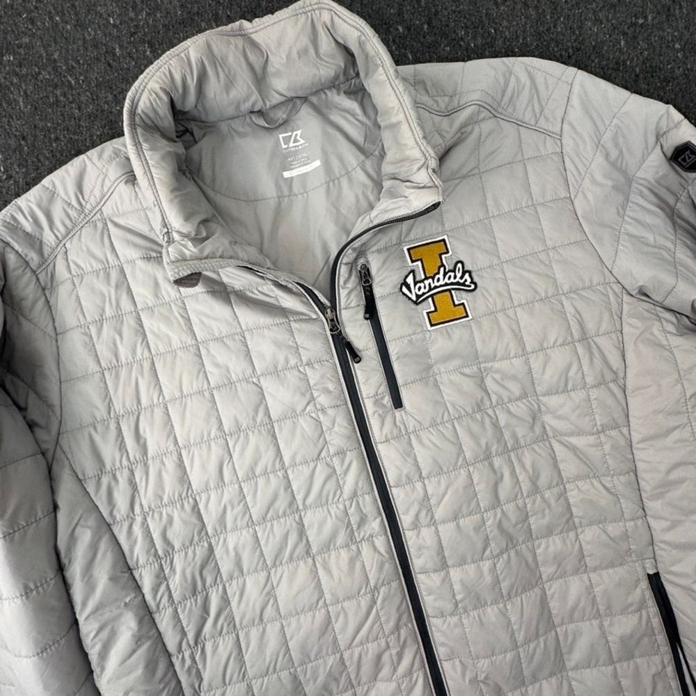 Idaho Vandals Cutter & Buck Puffer Jacket Men 4XT Gray WeatherTec Quilted Zip